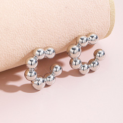 Платина Серьги-каффы из сплава в форме буквы С для женщин, платина, 30 мм