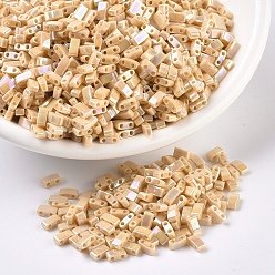 (HTL488) Непрозрачный Грушевый AB Миюки половина бусины тила, японский бисер, 2 отверстие, непрозрачные цвета AB, (htl 488) непрозрачная груша ab, 5x2.3x1.9 мм, Отверстие : 0.8 мм , около 1250 шт / 50 г