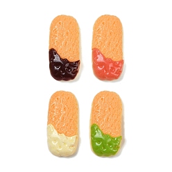 (52) Непрозрачная лаванда Непрозрачные кабошоны из смолы, имитация печенья, дамский пальчик, разноцветные, 26.5x12.5x5.5 мм