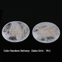 Хрусталь Натуральные лечебные камни из кристаллов кварца, круглые камни, карманные пальмовые камни для балансировки рейки, 43x33 мм
