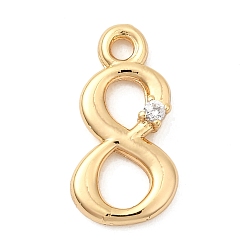 Настоящее золото 18K Латунные микро проложить кубического циркония прелести, без никеля , число, реальный 18 k позолоченный, 14x7x2 мм, отверстие : 1.4 мм