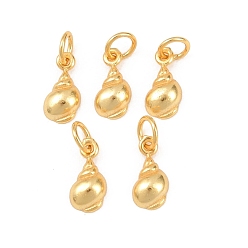 Золотой 925 подвески в форме ракушки из стерлингового серебра, с печатью 925, золотые, 8.5x4x2 мм, Перейти кольцо: 3.8x0.7 мм, 2.6 мм внутренним диаметром