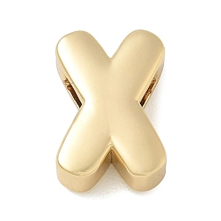 Letter X Прелести латунных слайд, без кадмия и без свинца, реальный 18 k позолоченный, Письмо X, 18x12.5x6.5 мм, отверстие : 8x3.5 мм