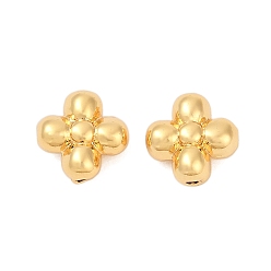 Настоящее золото 18K Латунные бусины, без кадмия, без никеля и без свинца, цветок, реальный 18 k позолоченный, 7.5x7.5x4 мм, отверстие : 0.8 мм
