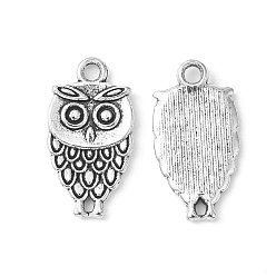 Античное Серебро Подвески из цинкового сплава в тибетском стиле для Хэллоуина, без кадмия и без свинца, сова, античное серебро, 18x10x2 мм, отверстие : 1.5 мм