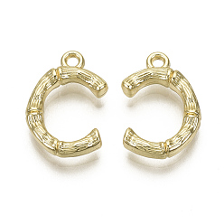 Letter C Подвески из сплава , без кадмия, без никеля и без свинца, бамбуковая буквица, реальный 18 k позолоченный, letter.c, c: 17x11.5x3 мм, отверстие : 1.5 мм