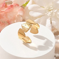 Настоящее золото 18K 304 треугольные открытые манжеты из нержавеющей стали для унисекс, реальный 18 k позолоченный, 9 мм, регулируемый