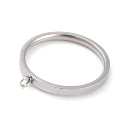 Stainless Steel Color 304 Stainless Steel Finger Ring Settings, Loop Ring Base, Stainless Steel Color, US Size 7(17.3mm), 2mm, Hole: 2mm, Inner Diameter: 17.3mm