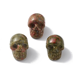 Унакит Украшение дисплея из натурального унакита, для домашнего офиса настольный, череп, 18~23x17~23.5x23~26 мм