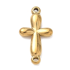 Golden 304 Stainless Steel Connector Charms, Religion Cross Links, Ion Plating(IP), Golden, 21x12x3mm, Hole: 1.2mm