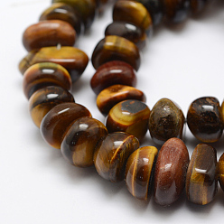 Tiger Eye Natural Tiger Eye Beads Strands, Nuggets, 10~20x5~10mm, Hole: 1mm, 15.3 inch(39cm)