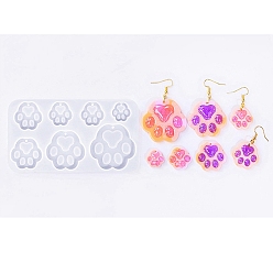 Белый Формы для подвесок своими руками, формы для литья смолы, для уф-смолы, изготовление изделий из эпоксидной смолы, отпечаток лапы, белые, 67x126x4.5 мм