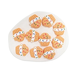 Оранжевый Чашка для торта, пищевые экологически чистые силиконовые бусины, оранжевые, 29x28 мм, отверстие : 3 мм