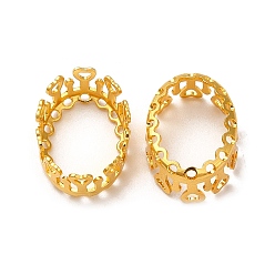 Золотой Латунные настройки для размещения кабошонов, открытая задняя панель, полый овал с сердцем, золотые, лоток : 14.5x10.5 мм, 15.5x11.5x6.5 мм