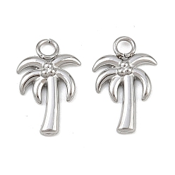 Дерево Фрукты 304 подвески из нержавеющей стали, без свинца, без кадмии и без никеля, кокосовая пальма, 13.5x8.5x1.5 мм, отверстие : 1.8 мм