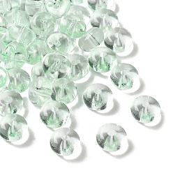 Нектар Выпечка расписные прозрачные стеклянные бусины, рондель, нектар, 8x5 мм, отверстие : 1.5 мм, 2083 шт / 1000 г