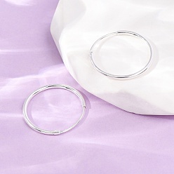 Серебро 925 серьги с обручем из серебра 925 пробы, кольцо, серебряные, 18x1.2 мм, штифты : 0.6 мм