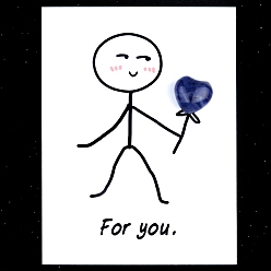 Содалитовое Украшения в виде сердца из натурального содалита, с бумажными карточками, фигурка для украшения дома, энергетический камень рейки для исцеления, 15 мм