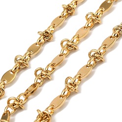 Настоящее золото 18K 304 овальные звенья из нержавеющей стали с узловатыми звеньями, ионное покрытие (ip), несварные, с катушкой, реальный 18 k позолоченный, ссылка: 11x6x1.4мм и 6.8x0.5мм 7x5x2мм и, около 16.40 футов (5 м) / рулон