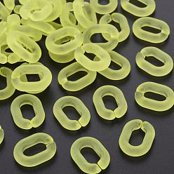 Champagne Yellow Transparent Acrylic Linking Rings, Quick Link Connectors, Frosted, Oval, Champagne Yellow, 19.5x15x5mm, Inner Diameter: 6x11
mm