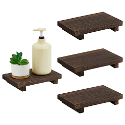 Кокосово-Коричневый 4шт. деревянные подставки для демонстрации ювелирных изделий, прямоугольные, кокосового коричневый, 22.9x15x4 см