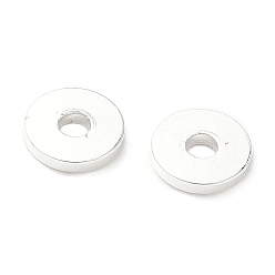 Серебро Spacer бисер латунные, долговечный, плоско-круглые, серебряные, 6x1 мм, отверстие : 1.8 мм