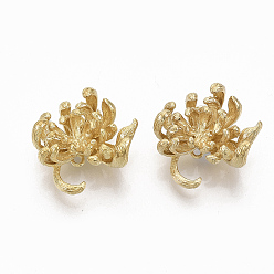 Без Покрытия Соединители латунные звенья, без никеля , цветок, сырой (без покрытия), 18.5x18x10 мм, отверстие : 1.2 мм