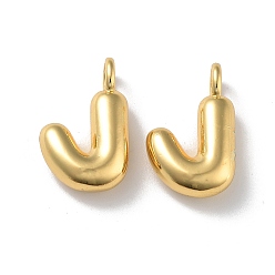 Letter J Латунные подвески, без кадмия, без никеля и без свинца, реальный 18 k позолоченный, буква J, 19.5x12x5.5 мм, отверстие : 3.2 мм