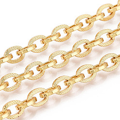 Золотой Латунные кабельные цепи, несварные, с катушкой, золотые, 7x5.5x1.3 мм, около 32.81 футов (10 м) / рулон