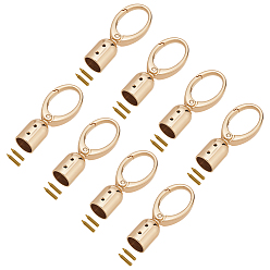 Золотой 8шт. наконечники шнура из цинкового сплава, с карабинами и винтами, золотые, 66x14 мм