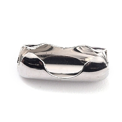 Серебро Латунные соединения шаровой цепи, серебряные, 9x3~3.5 мм, отверстие : 2.5 мм