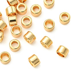Real 18K Gold Plated SHEGRACE Brass European Beads, Cadmium Free & Lead Free & Nickel Free, Large Hole Beads, Column, Real 18K Gold Plated, 7x5mm, Hole: 4mm