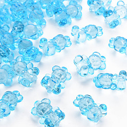 Темно-Голубой Прозрачные акриловые подвески, граненые, медведь, глубокое синее небо, 19.5x13.5x10.5 мм, отверстие : 1.5 мм, Около 400 шт / 500 г