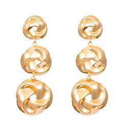 Золотой Серьги-гвоздики из сплава с узлами, золотые, 80x30 мм