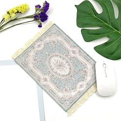 Бледно-бирюзовый Коврик для мыши из резины с бархатной тканью, коврик для мыши, богемный элемент прямоугольник, бледные бирюзовая, 270x180x2 мм