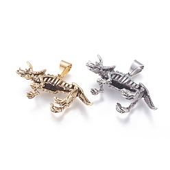 (52) Непрозрачная лаванда 304 из нержавеющей стали большие кулоны, кости динозавра, разноцветные, 31x55.5x18 мм, отверстие : 6.5x10 мм