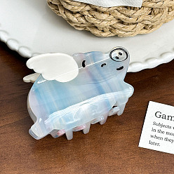 Светло-Голубой Заколки для волос с когтями из ацетата целлюлозы (смола), свинья, Небесно-голубой, 77x50x44 мм