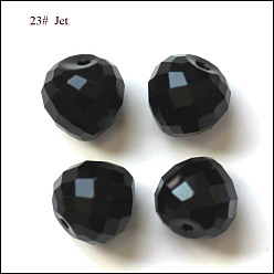 Черный Имитация Австрийские кристаллические шарики, класс AAA, граненые, слеза, чёрные, 10 мм, отверстие : 0.9~1 мм