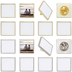 Квадрат Наборы для самостоятельной сублимации 10 заготовок для броши и изготовления булавок, в том числе оправы для броши из цинкового сплава и кабошоны, с 10 наборами сплав сублимационная заготовка для броши булавка, квадратный, 19.5x19.5 мм