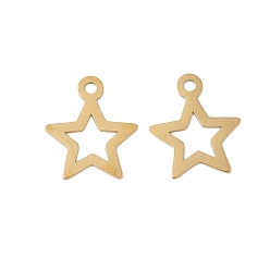 Золотой 304 прелести нержавеющей стали, звезда очарование, золотые, 11.5x10x0.3 мм, отверстие : 1.2 мм