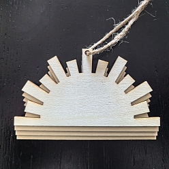 Бланшированный Миндаль Незавершенные солнечные деревянные пустые подвесные доски, с джутовым шнуром, бланшированный миндаль, 53x89 мм