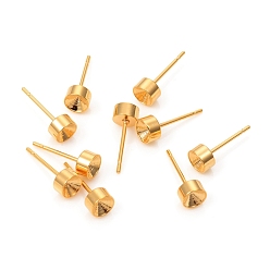 Золотой 304 Настройки серьги из нержавеющей стали, горный хрусталь настройки, для остроконечного горного хрусталя, золотые, 5 мм, контактный: 0.8 mm, пригодный для 4 mm горный хрусталь