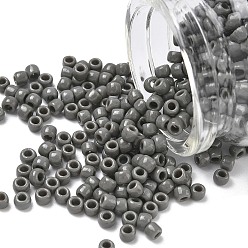 (53D) Opaque Dark Grey Тохо 6/0 круглые бусины, японский бисер, (53 d) непрозрачный темно-серый, 4 мм, отверстие : 1.5 мм, Около 840 шт / 50 г