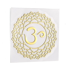 Золотой Самоклеющиеся латунные наклейки, наклейки для скрапбукинга, для поделок из эпоксидной смолы, цветок, золотые, 3.5x0.05 см