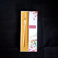 Прозрачный Стеклянная ручка с серебряной фольгой для письма, прозрачные, 184x6 мм