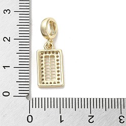 Oro Bronce colgantes cúbicos del zirconia, larga duración plateado, Rectángulo, dorado, 24 mm, rectángulo: 16x9x2 mm