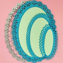 Oval Carbon Steel Cutting Dies Stencils, for DIY Scrapbooking, Photo Album, Decorative Embossing Paper Card, Matte Stainless Steel Color, Oval, 129x91x0.8mm