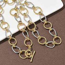 Настоящее золото 18K Двухцветные латунные цепочки с витыми звеньями, долговечный, стойки покрытие, без свинца и без кадмия, реальный 18 k позолоченный, 18.98 дюйм (48.2 см)