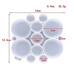 Круглые Подвески своими руками из пищевого силикона, формы для литья смолы, для уф-смолы, изготовление изделий из эпоксидной смолы, белые, круглые, 133x140x9 мм