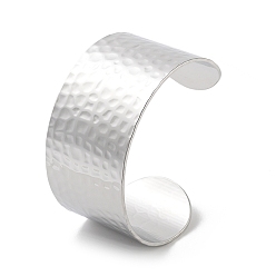 Нержавеющая Сталь Цвет Не тускнеющие 304 текстурированные браслеты-манжеты из нержавеющей стали для женщин, цвет нержавеющей стали, внутренний диаметр: 2-5/8 дюйм (6.6 см), 36 мм